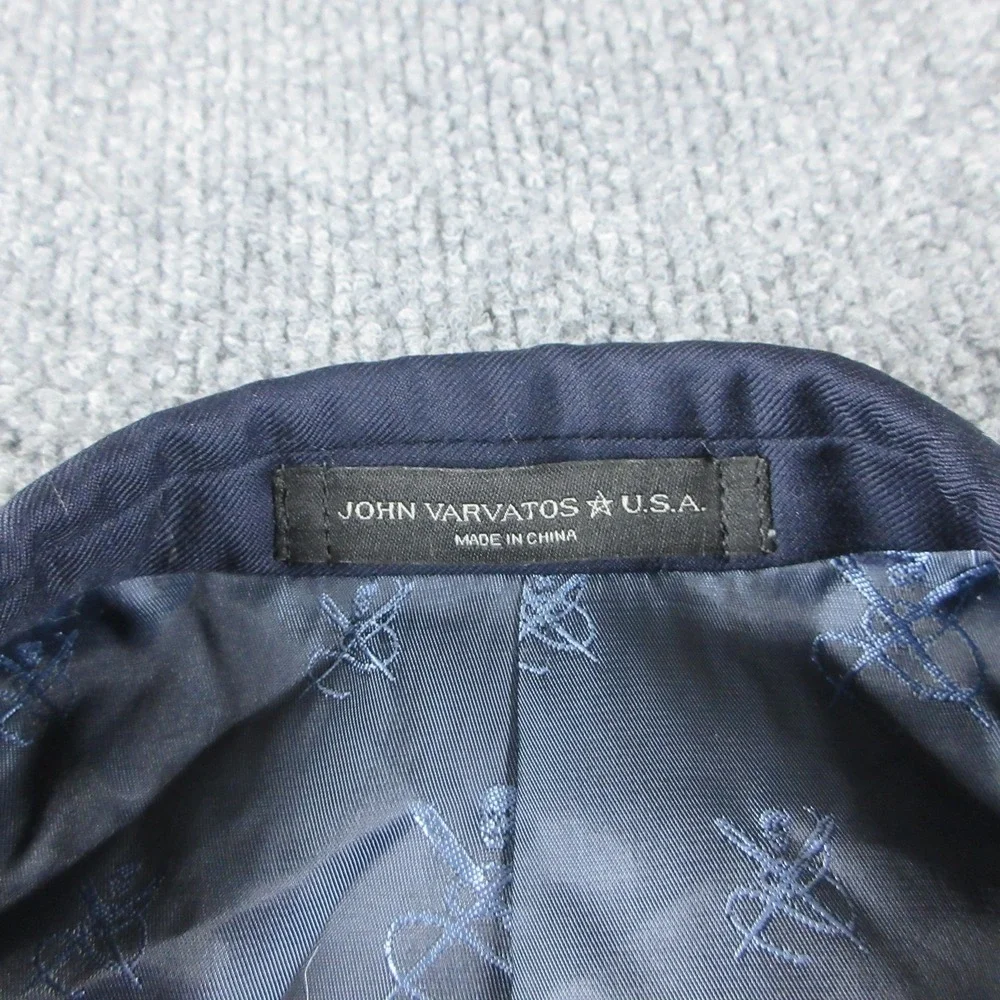 John Varvatos U.S.A. Blazer Mens 38R Blue Wool Bleecker Sport Coat Jacket